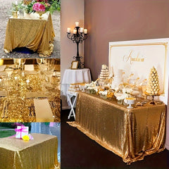 Glitter Sequin Table Cloth Rose Golden Tablecloth Wedding Birthday Party