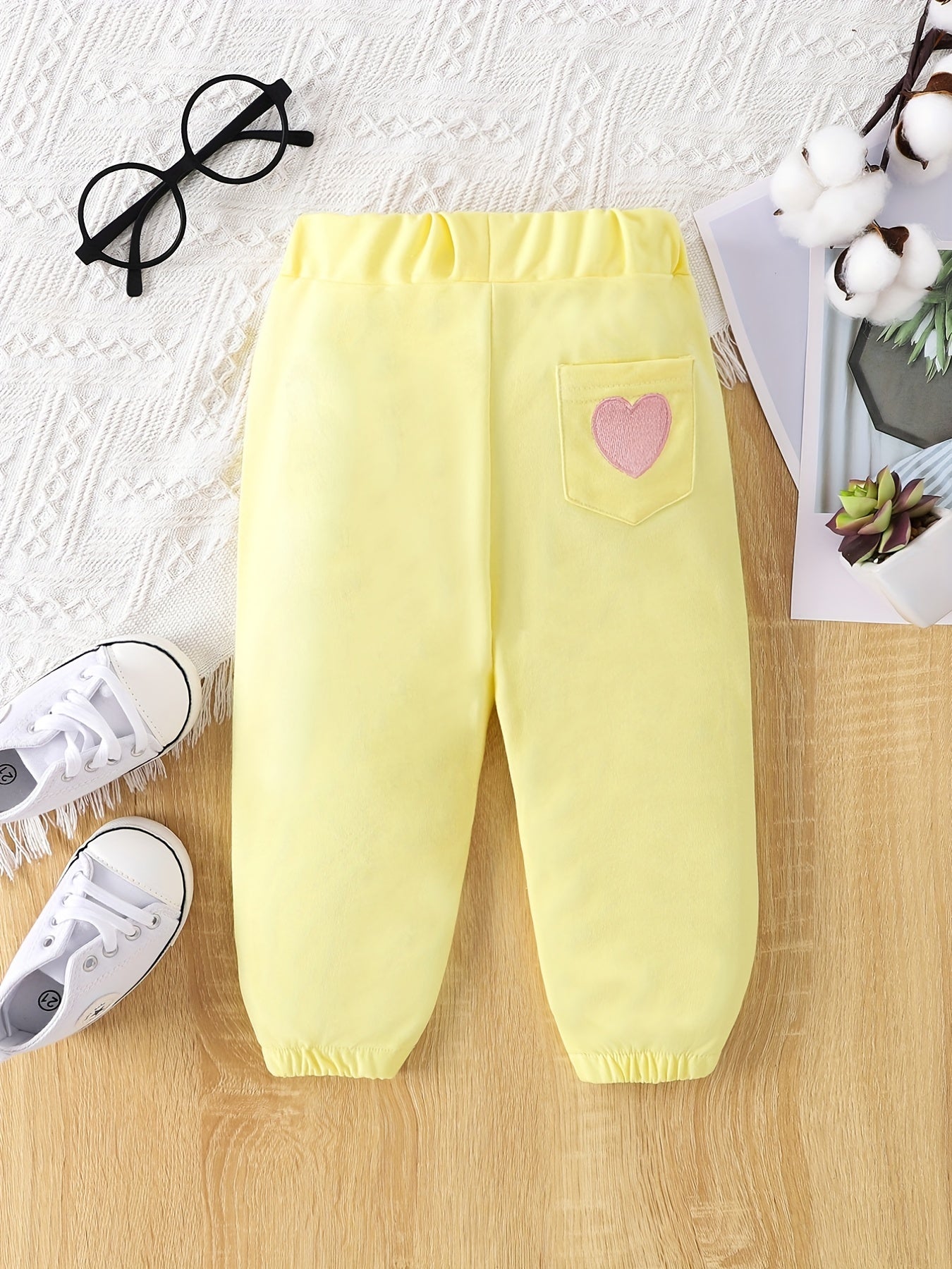 Baby Girls Casual Heart Graphic Trousers