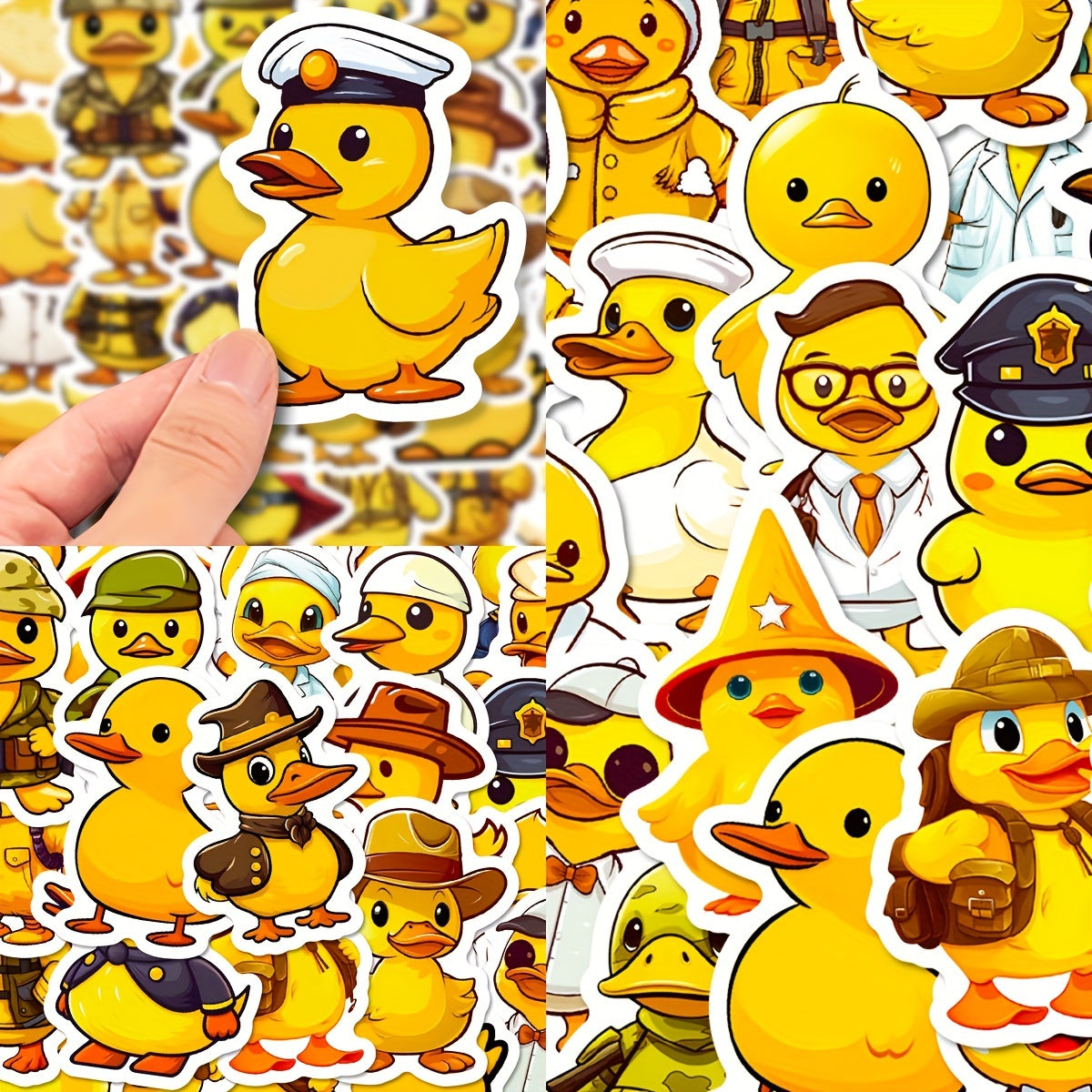 50pcs Little Yellow Duck Stickers for Laptops Helmets Water Cups DIY Deco