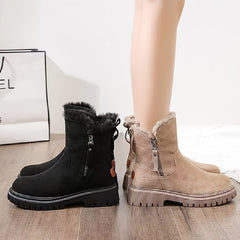 Women's Thermal Platform Boots Side Zipper Snow Boots