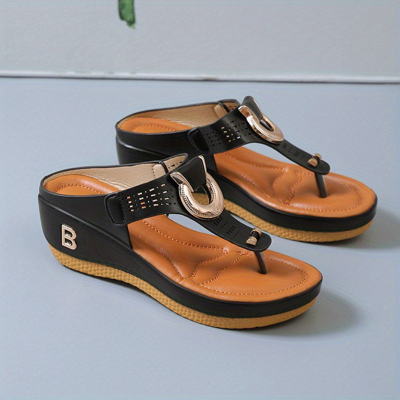 Women's Wedge Sandals Open Toe Outdoor Slides Air Cushion Slippers