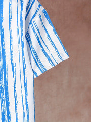Hawaii Boys Striped Top Short Sleeve Lapel Shirt Outdoor