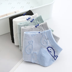 5 Pairs Comfy Textured Ankle Socks Solid Ankle Sock Pack Women's Stockings