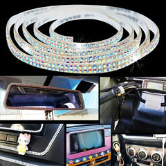 Car Set Bling Rhinestone Sticker DIY Car Decoration Self-adhesive Strip