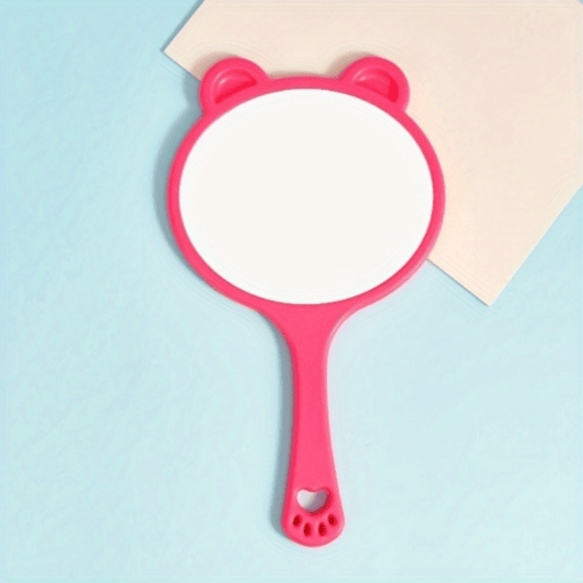Cartoon Handheld Makeup Mirror with Handle, Portable Beauty Mirror