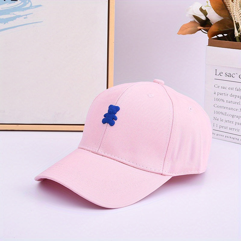 Bear Leather Label Baseball Cap Sun Hat For Men Women Youth