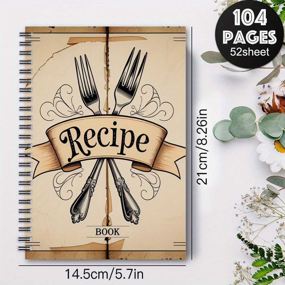 Fun Recipes Notebook Logbook Stylish Cover Family Recipe Book