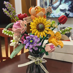 DIY Comfortable Flower Arrangement Set Red Roses Sunflowers Lavender