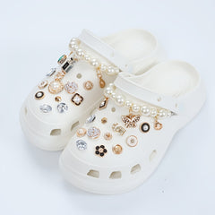 25pcs Crystal Shoe Charms Clog Shoes Decoration Bling Chain Jewelry Accessories