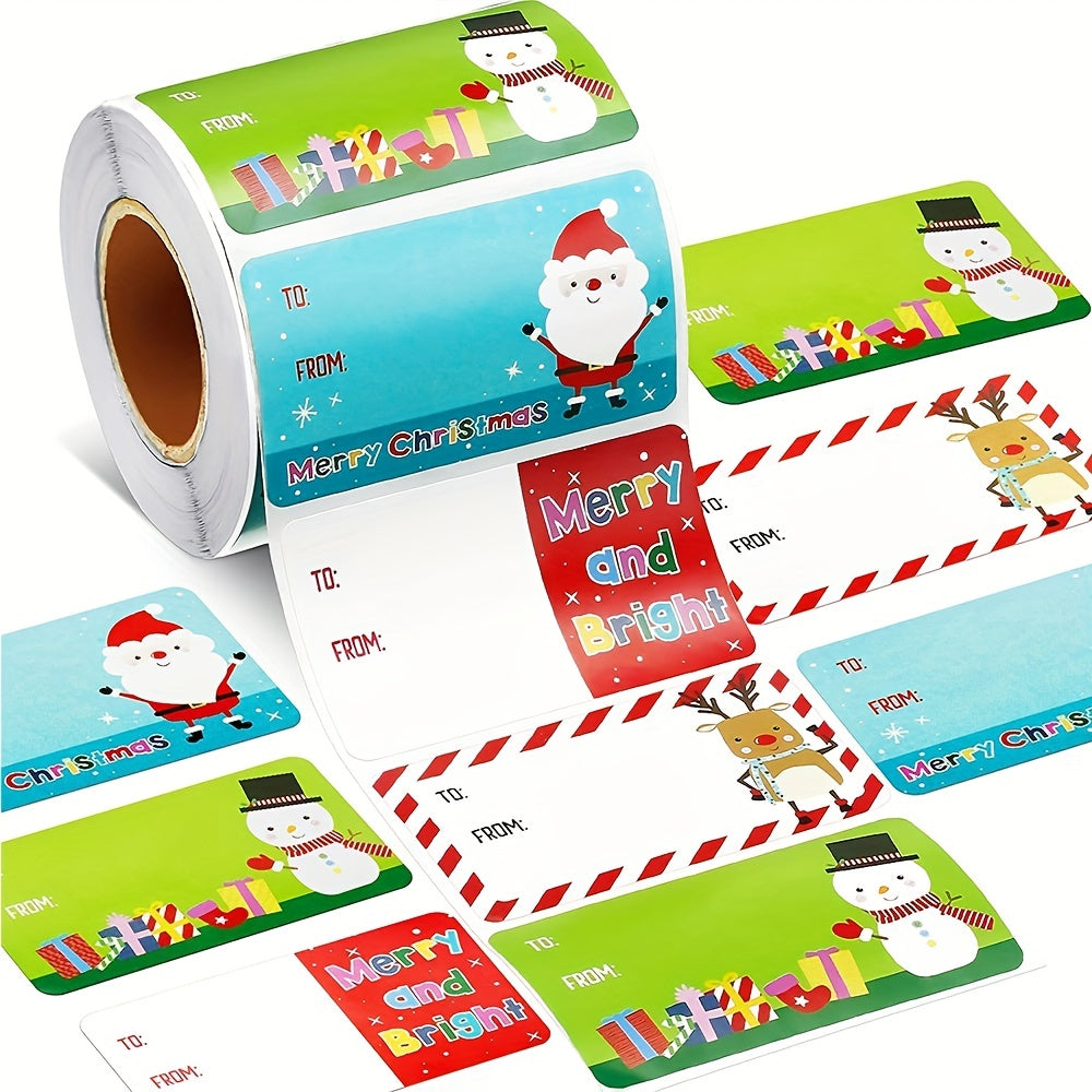 Christmas Gift Tag Stickers Name Stickers 500pcs Roll