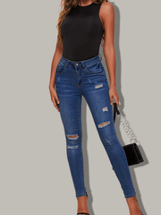 Sexy Sleeveless Crew Neck Bodysuit Slim Fit