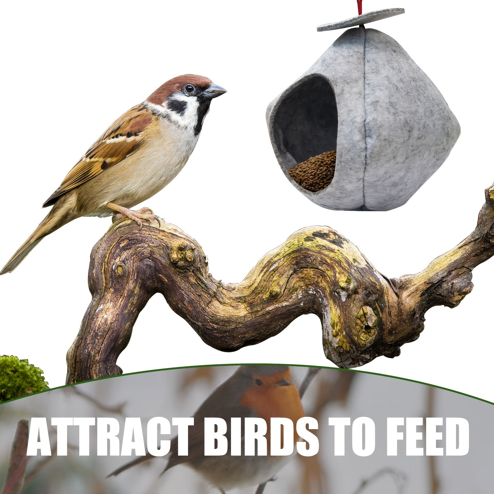 Hanging Felted Bird Feeder Outdoor Balcony Bird Feeder Wind Proof
