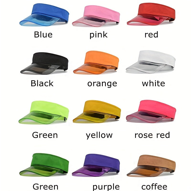 PVC Brim Stitching Visor Hat Candy Sun Hat Lightweight Casual