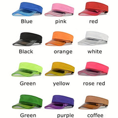 PVC Brim Stitching Visor Hat Candy Sun Hat Lightweight Casual
