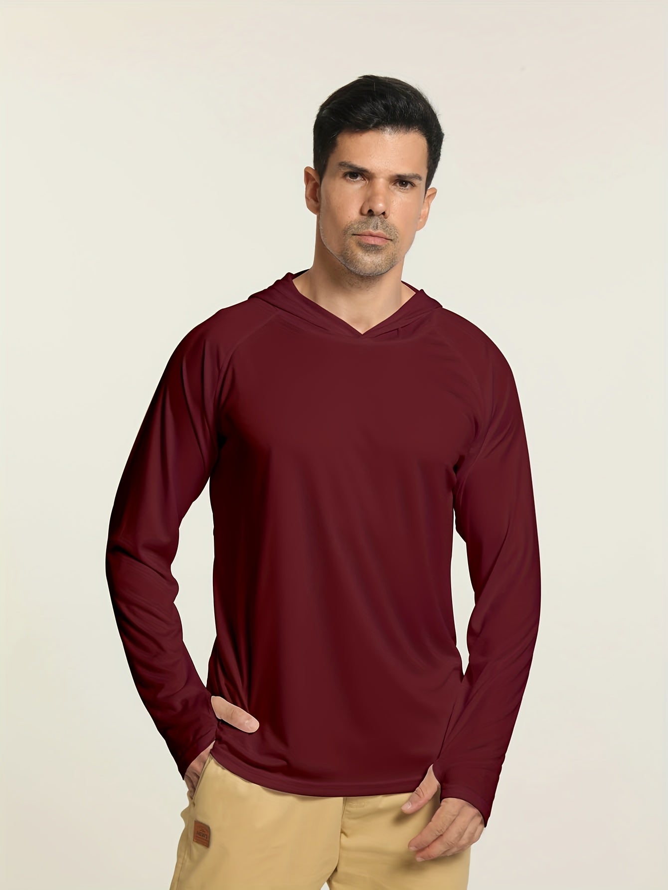 Men's SPF 50 Sun Protection Hoodie Long Sleeve Quick Dry Outdoor Fishing Top