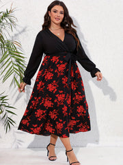 Floral Maxi Dress with Flounce Sleeves