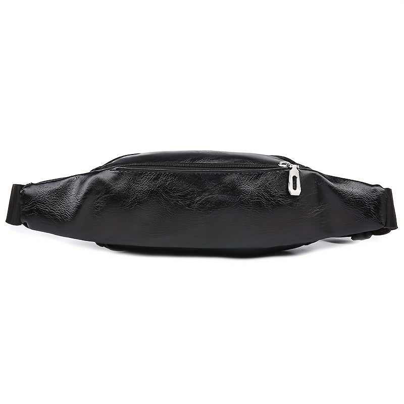 Waterproof PU Leather Waist Bag Fanny Pack for Outdoor Sports Hiking Travel