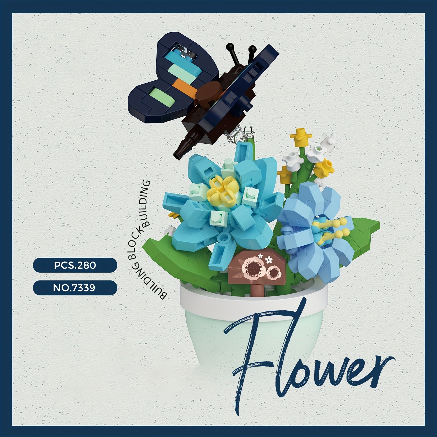 Colorful Mini Building Block Flower & Insect Figurines Desk Decor