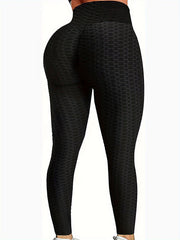 High Waist Honeycomb Textured Sports Leggings