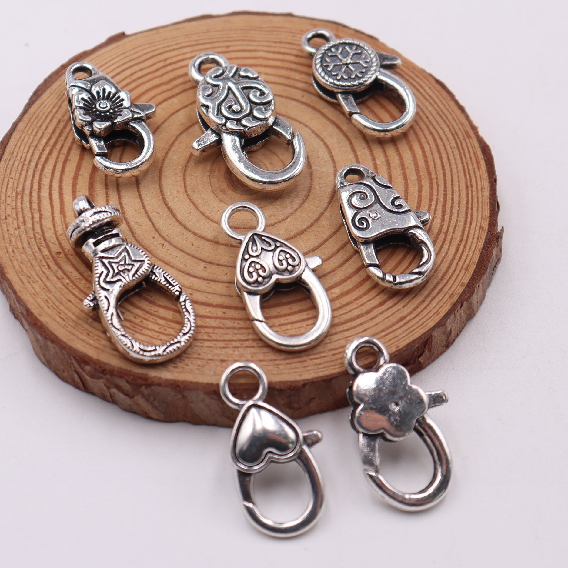 20pcs Mixed Ancient Silvery Alloy Lobster Clasp DIY Materials