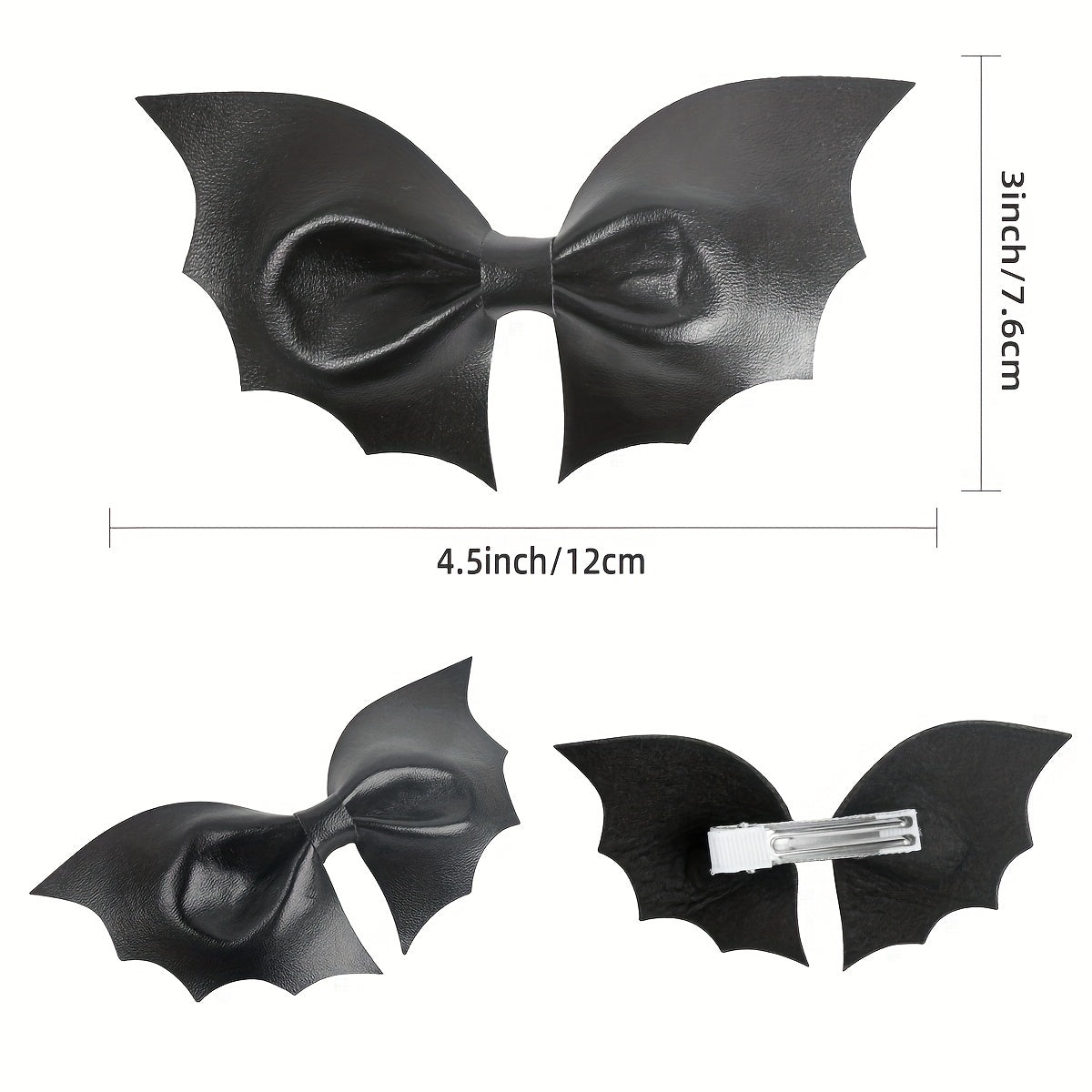 Party Leather Bow Hair Clips Bat Wings Bows Hairpin Hair Grips