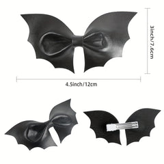 Party Leather Bow Hair Clips Bat Wings Bows Hairpin Hair Grips