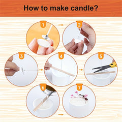 100 Pcs Pre Waxed Cotton Candle Wicks Kit with Holders and Glue Dots
