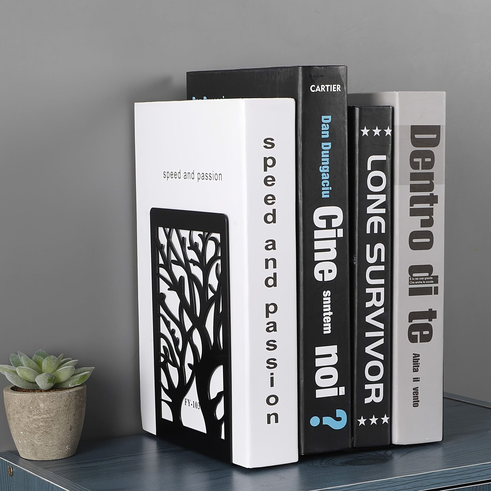 4pcs Book Stands Non Slip Book Stopper for Bookshelf Decor