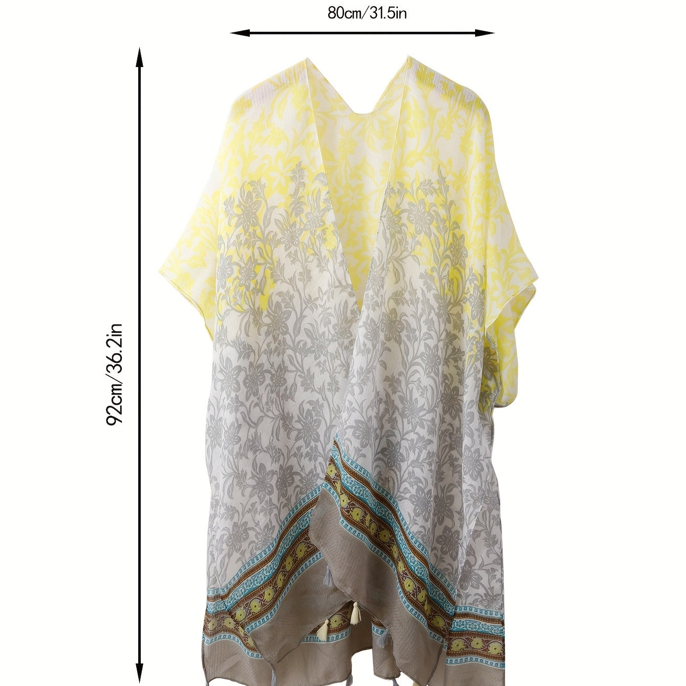 Boho Silk Tassel Shawl Windproof Sunscreen Cape