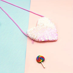 Kids Sequin Heart Crossbody Bag Coin Purse for Girls