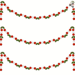 Winter Birthday Decorations: Felt Flowers, Pom Poms, Red Balls, Green Leaves