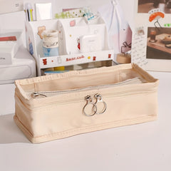 Portable Cosmetic Travel Bag With Window Zippered Toiletry Storage