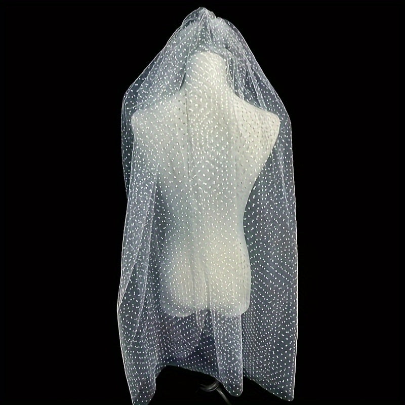 Wedding Veil Tulle with Flocked Polka Dots Hair Accessory