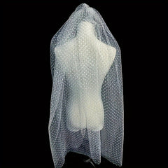 Wedding Veil Tulle with Flocked Polka Dots Hair Accessory