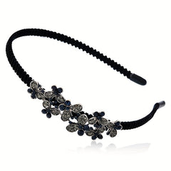 Crystal Flower Hair Band Head Jewelry Rhinestone Non Slip Hair Hoop