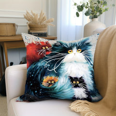 1pc Geometric Kitten Cat Throw Pillow Covers