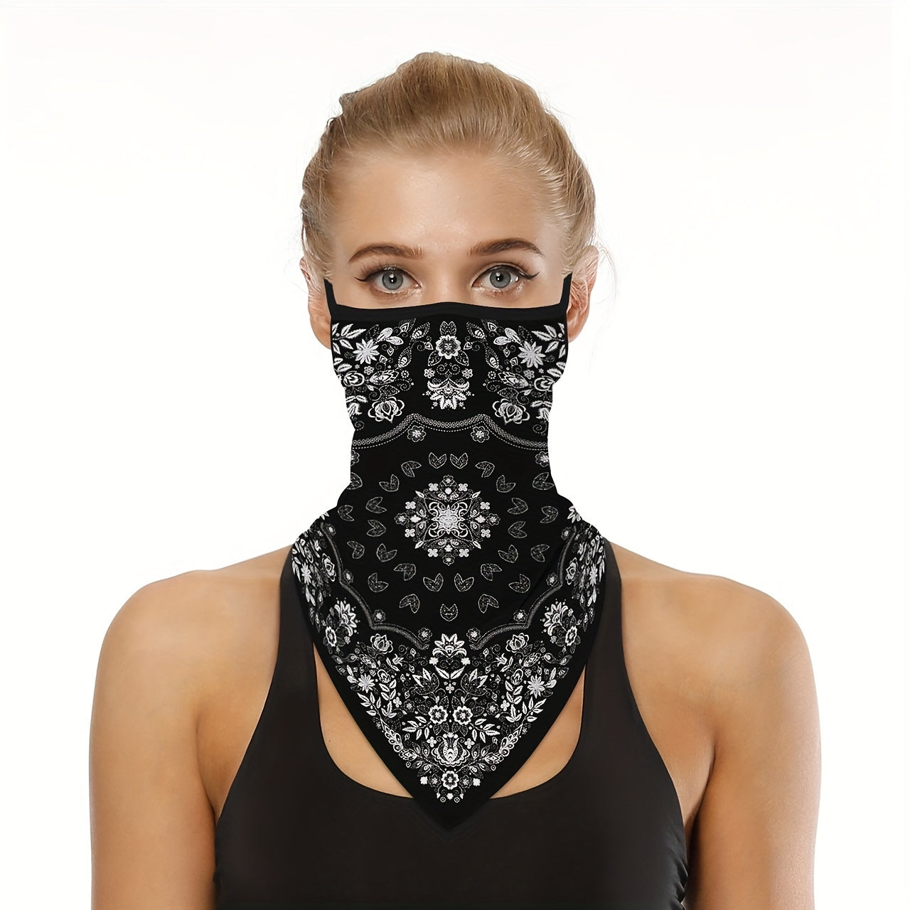 Summer Scarf Mask Bandana Ear Loops Ice Neck Gaiter Balaclava Dust UV