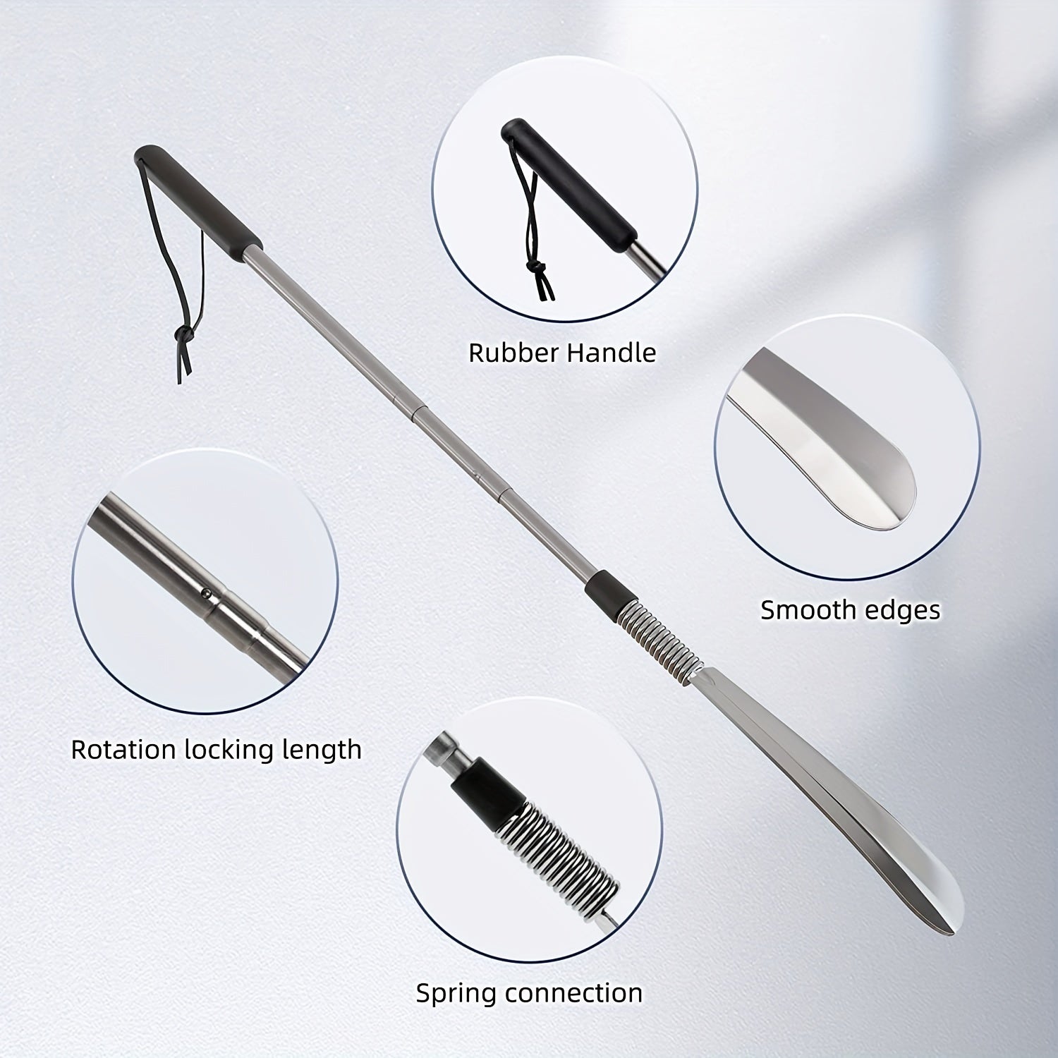 1pc Extendable Shoe Horn Lifter Long Handle Twist To Lock 40-78 74cm