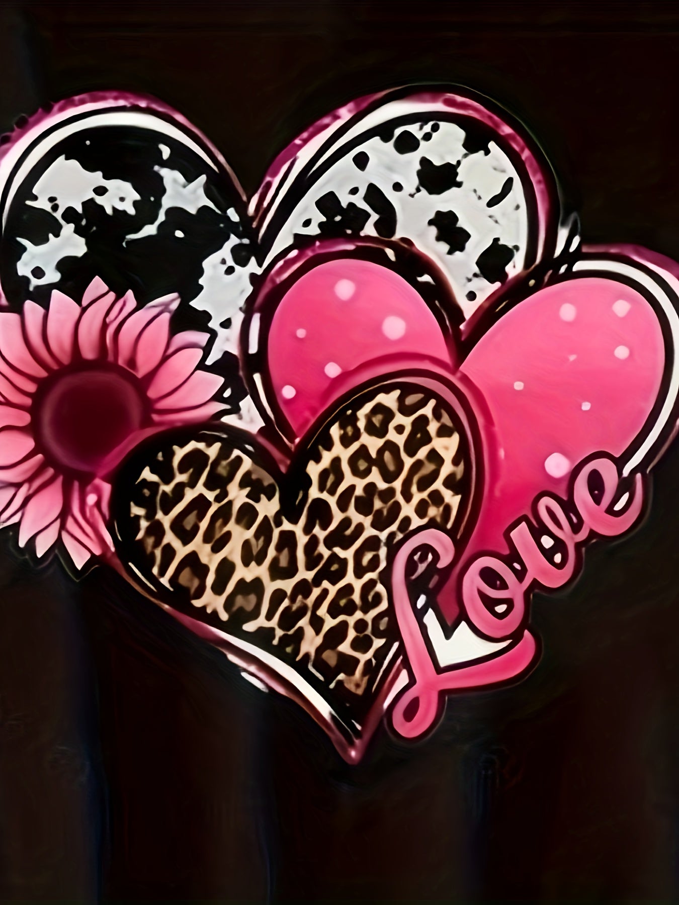 3D Heart Graphic LOVE Print Tee Short Sleeve Summer Sports T-shirt