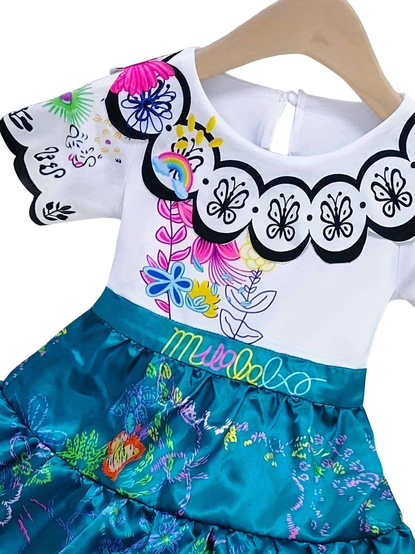 Girl's Graffiti Pattern Short Sleeve Dress Halloween Costume