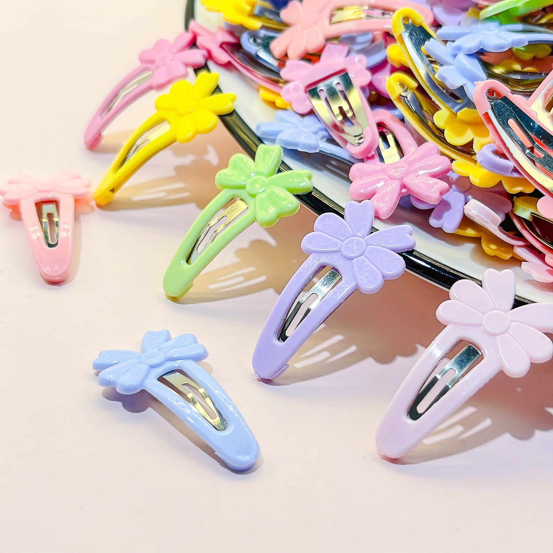 20pcs Flower Bow Hair Clip Rainbow Hairpin Hair Accessories