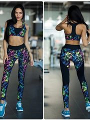 Splash Print Yoga Pants Running Fitness Workout Tight Pants Women's Activewear