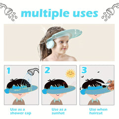 Baby Shower Cap Bathing Cap Adjustable Visor Hat Safe Shampoo