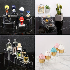 Clear Acrylic Risers for Display - Table Decor Stand for Desserts, Collectibles