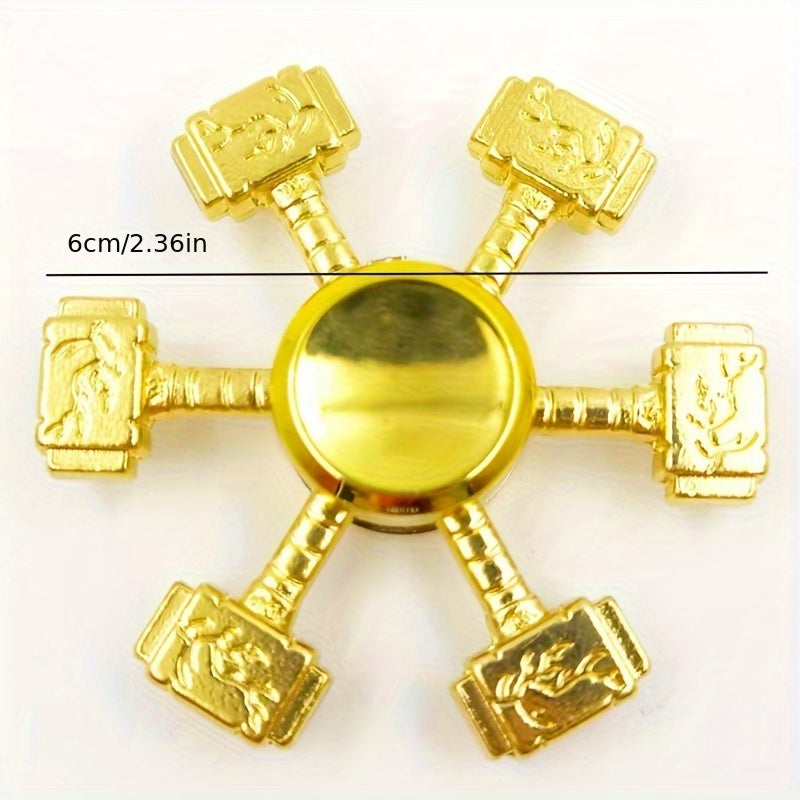 Yellow Metal Fidget Spinner Toy Golden High End Fidget Spinner Balancing Top