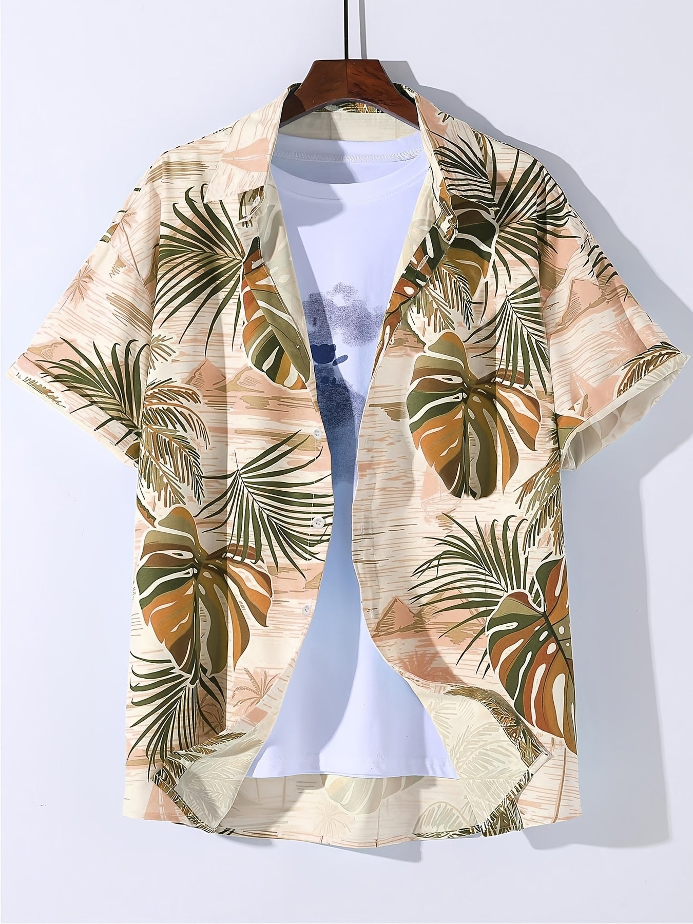 Tropical Hawaiian Shirt Men's Allover Print Button Up Short Sleeve