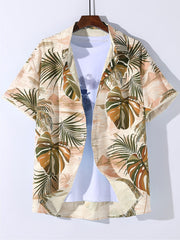 Tropical Hawaiian Shirt Men's Allover Print Button Up Short Sleeve