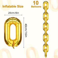 10pcs 40 64 Cm Foil Chain Balloons Jumbo Chain Balloons For Hip Hop Retro Theme