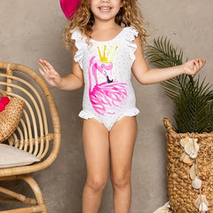 Girl's Animal Print Tankini Ruffle Swimsuit