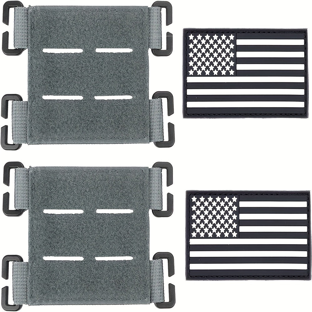 4pcs Molle Patch Panel with American Flag Patch